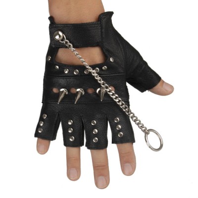 Spikes-Rivets-Punk-Gloves HJ219