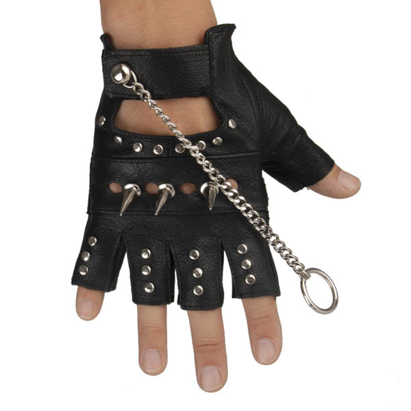 Spikes-Rivets-Punk-Gloves HJ219