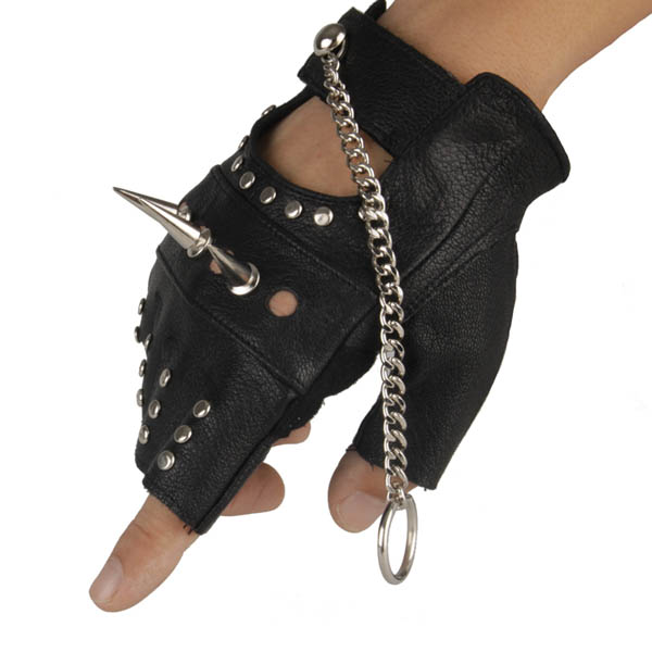 Spikes-Rivets-Punk-Gloves HJ219