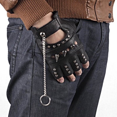 Spikes-Rivets-Punk-Gloves HJ219
