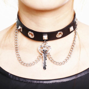 Skull-Spikes-Rivets-Punk-Necklaces HJ350