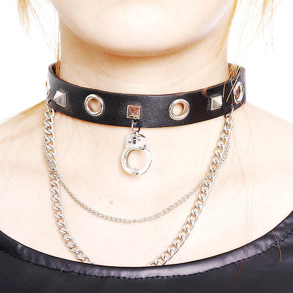 Spikes-Rivets-Punk-Necklaces HJ351