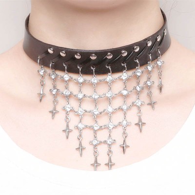 Spikes-Rivets-Punk-Necklaces HJ353