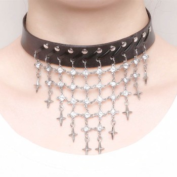Spikes-Rivets-Punk-Necklaces HJ353
