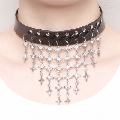 Spikes-Rivets-Punk-Necklaces HJ353