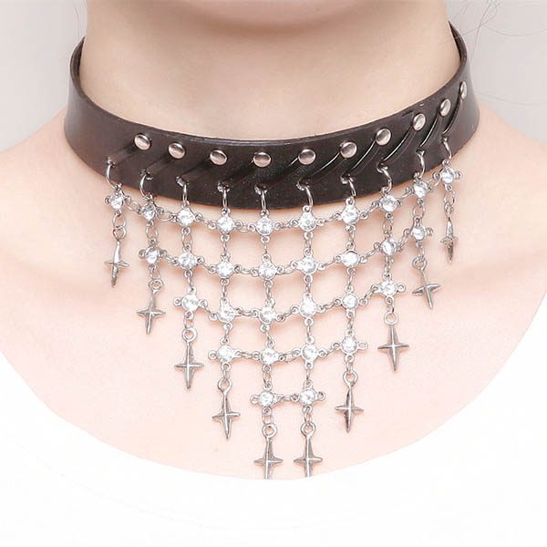 Spikes-Rivets-Punk-Necklaces HJ353
