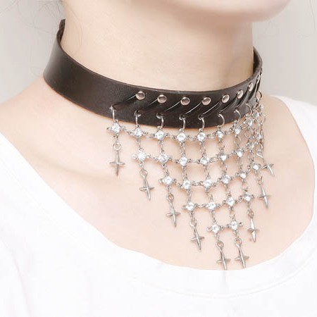 Spikes-Rivets-Punk-Necklaces HJ353