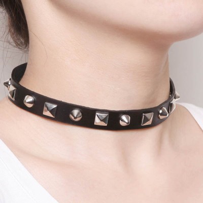 Spikes-Rivets-Punk-Necklaces HJ354