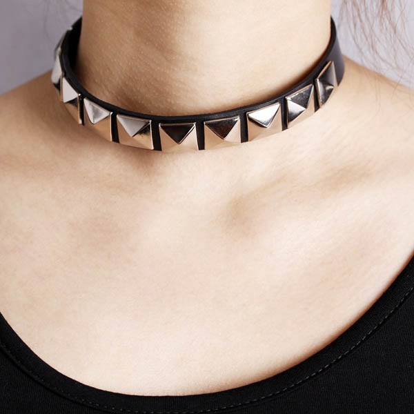 Spikes-Rivets-Punk-Necklaces HJ355