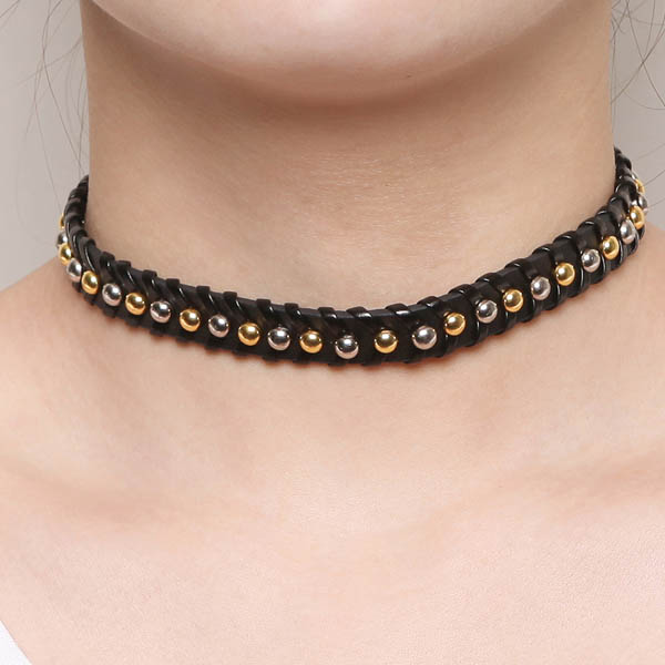 Spikes-Rivets-Punk-Necklaces HJ359
