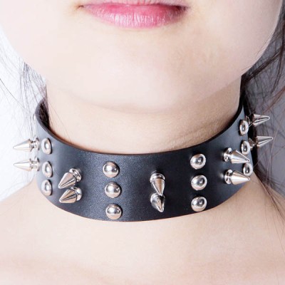 Spikes-Rivets-Punk-Necklaces HJ361
