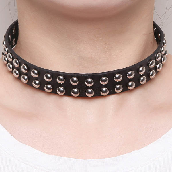 Spikes-Rivets-Punk-Necklaces HJ362