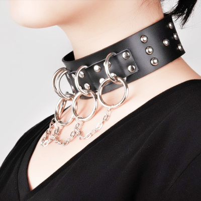 Spikes-Rivets-Punk-Necklaces HJ364