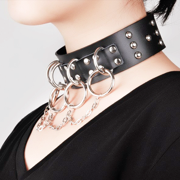 Spikes-Rivets-Punk-Necklaces HJ364