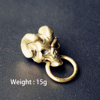 NA004 Brass Cupronickel Demon Skull 21x16mm