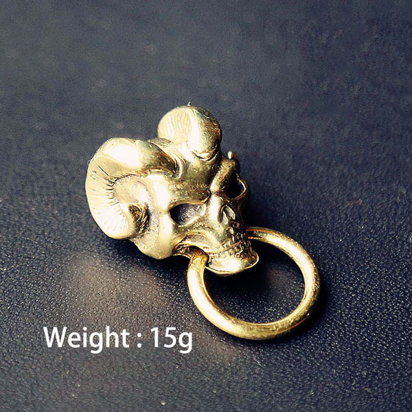 NA004 Brass Cupronickel Demon Skull 21x16mm