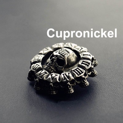 NA023 Brass Conchos Death Skull Clock 40mm