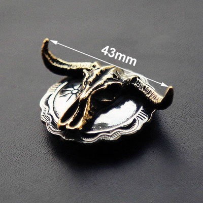 NA037 Indian Bull Skull The Conchos 33mm