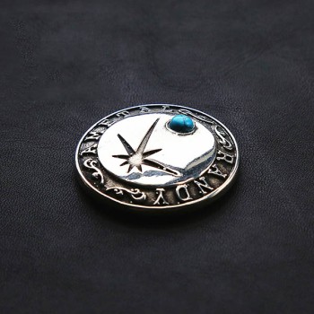 NA039 Embossed Inlaid Turquoise Conchos 35mm