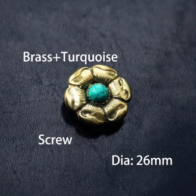 NA045 Flower Conchos Turquoise conchos 26mm