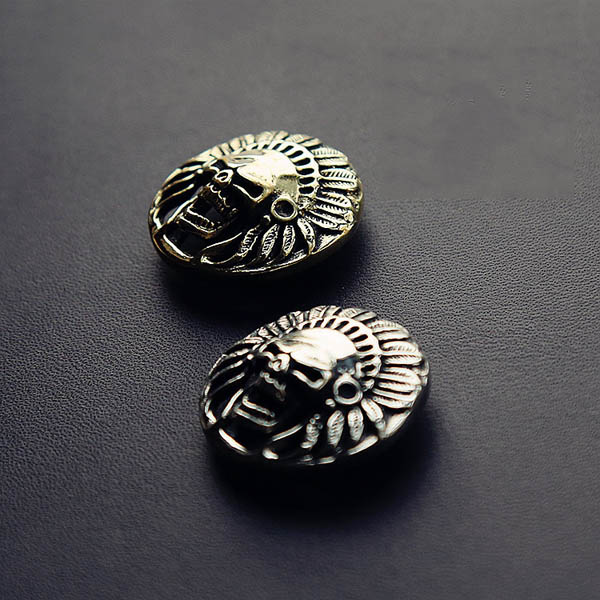 NA076 Relief Skull Indian Chief Conchos 30mm