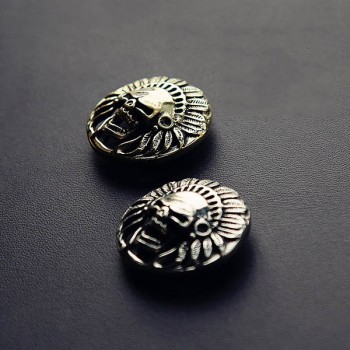 NA076 Relief Skull Indian Chief Conchos 30mm