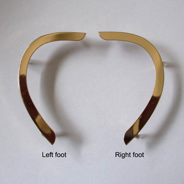 XL110 One pair of light gold glossy metal toe/Flip-flops head sheet metal/Accessories metal buckles sandals 35x85mm MOQ 10pcs