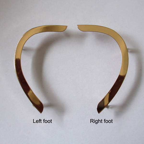 XL110 One pair of light gold glossy metal toe/Flip-flops head sheet metal/Accessories metal buckles sandals 35x85mm MOQ 10pcs