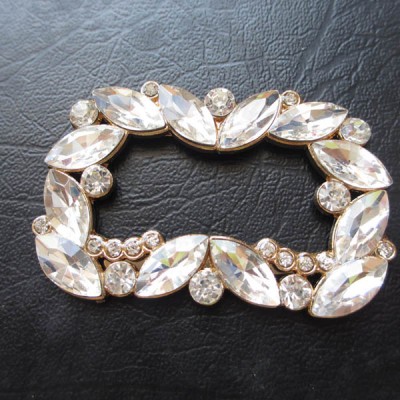 XL111 DIY Glass slipper Buckle/Leaf shape crystal Shoes flowers/Shoe Repair Parts Accessories  40x62mm MOQ 10pcs