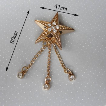XL129 Five-pointed star rivet tassels buckle/two claws clasp/Decorative accessories bags shoes side decorative rivets 41x80mm MOQ 10pcs