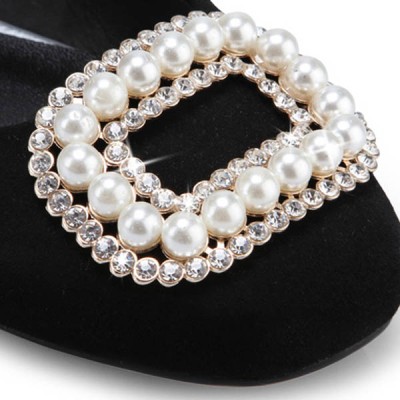 XL131 DIY pearl rhinestone buckle/Korean version detachable shoe flower/Factory outlets 49x61mm MOQ 10pcs