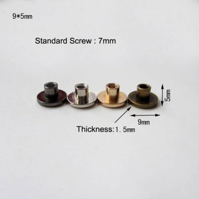 XL502 Chicago Screws-Binding Screws-Plane 9x5mm 100pcs/bag  (Screw is iron)