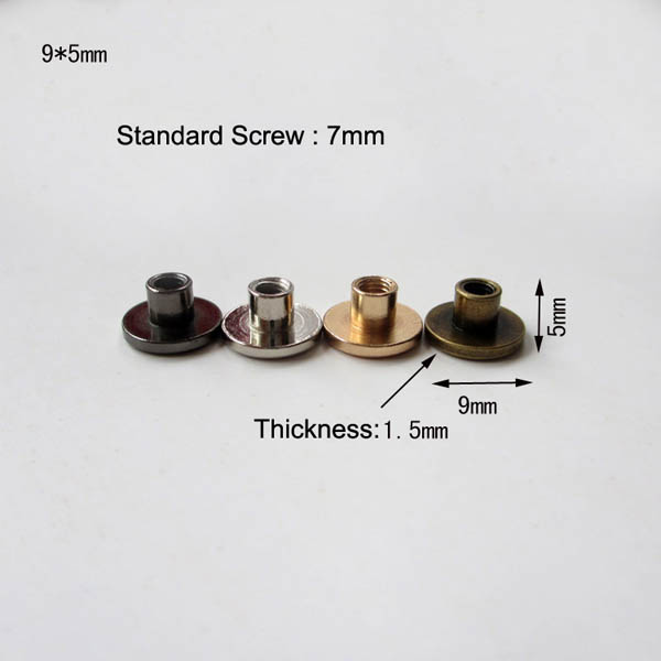 XL502 Chicago Screws-Binding Screws-Plane 9x5mm 100pcs/bag  (Screw is iron)