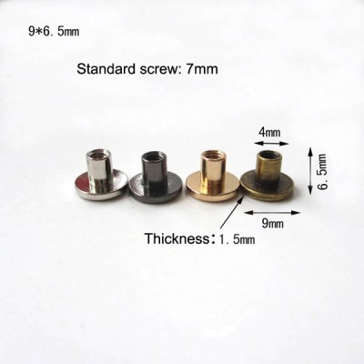 XL503 Chicago Screws-Binding Screws-Plane 9x6.5mm 100pcs/bag (Screw is iron)