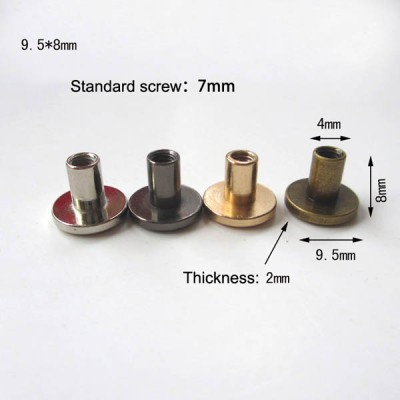 XL504 Chicago Screws-Binding Screws-Plane 9.5x8mm 100pcs/bag  (Screw is iron)