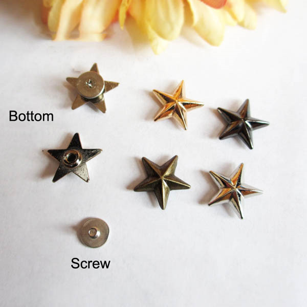 Pentagram Screw Spikes XL508 14x5mm 100pcs/bag