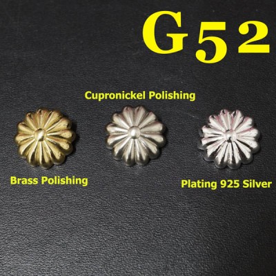 G52 Pure Brass Pumpkin Round Buckle Conchos 17mm 1pc/bag