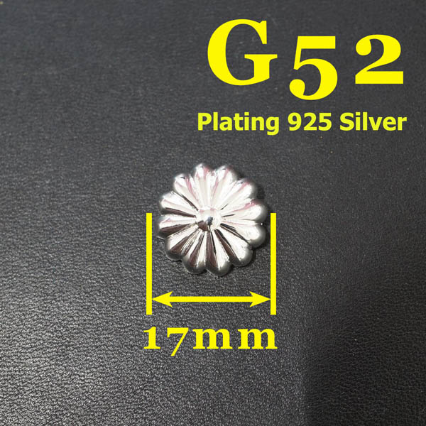 G52 Pure Brass Pumpkin Round Buckle Conchos 17mm 1pc/bag