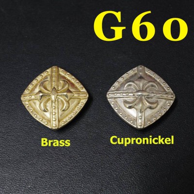 G60 Brass Shield Badge Conchos 22.5mm 1pc/bag