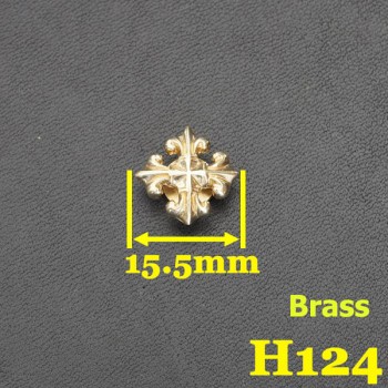 H124 Brass Conchos Cross 15.5mm 1pc/bag