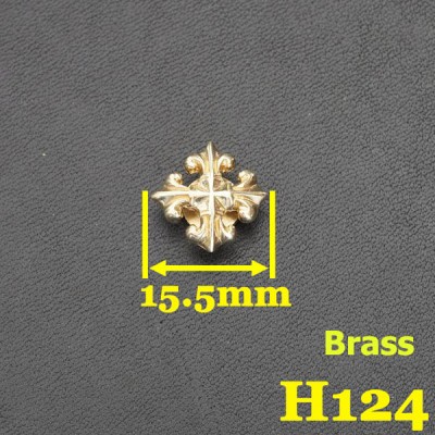 H124 Brass Conchos Cross 15.5mm 1pc/bag