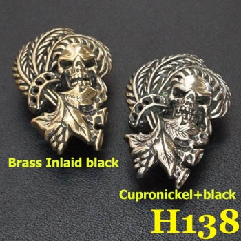 H138 Brass Death and Peace Conchos 23x33.5mm 1pc/bag