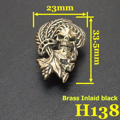 H138 Brass Death and Peace Conchos 23x33.5mm 1pc/bag