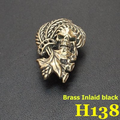 H138 Brass Death and Peace Conchos 23x33.5mm 1pc/bag
