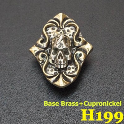 H199 Magic Mirror Skull Conchos 24.5x31.5 mm 1pc/bag