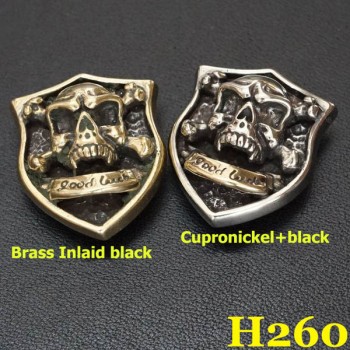 H260 Lucky Skull Badge Conchos 24x29mm 1pc/bag