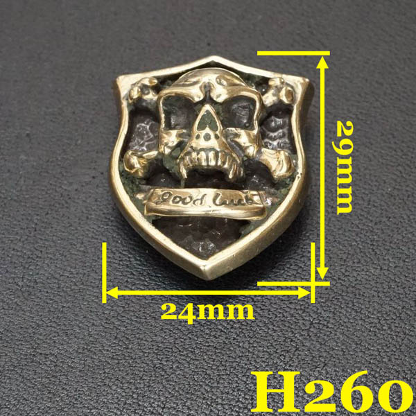 H260 Lucky Skull Badge Conchos 24x29mm 1pc/bag