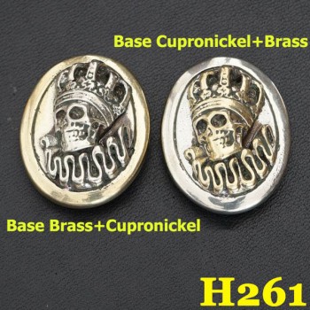 H261 Brass Skull Queen Conchos 24.5x30mm 1pc/bag
