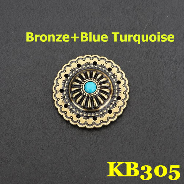 KB305 Turquoise Conchos Wholesale 36mm 1pc/bag