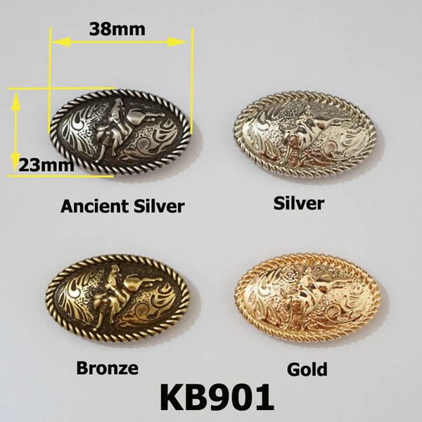 KB901 Bullfighting Knight Conchos 38x23mm 1pc/bag